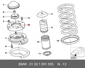 Адаптер опоры амортизатора 31 33 1 091 595 BMW