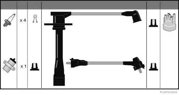 Ккомплект проводов зажигания J5386014 H B JAKOPARTS NIPPARTS