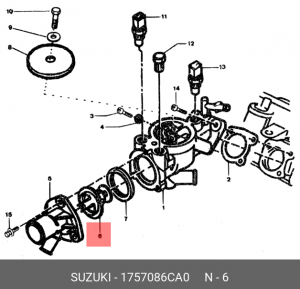 Термостат, охлаждающая жидкость 17570-86CA0 SUZUKI