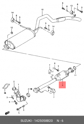 Катализатор 14250-58B20 SUZUKI