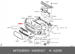 Облицовка бампера 6400D427 MITSUBISHI