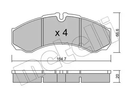Комплект тормозных колодок, диско 2202126 METELLI
