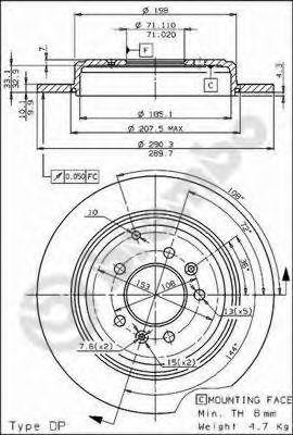 Тормозной диск 08.5344.20 BREMBO