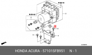 Амортизатор пульсации, система питания 57101SFB951 HONDA