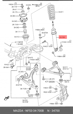 Амортизатор подвески NF5334700B MAZDA