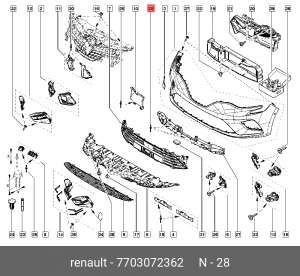 Заклепка крепления стеклоочистителя 7703072362 RENAULT