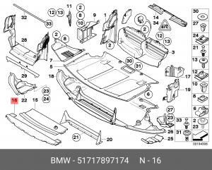 Воздуховод отопителя, кондиционирования салона 51 71 7 897 174 BMW