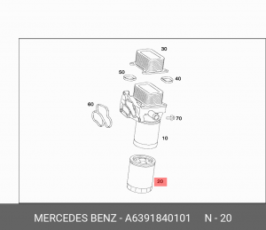 Масляный фильтр A 639 184 01 01 SMART