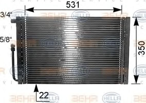 Конденсатор, кондиционер 8FC351038121 HELLA