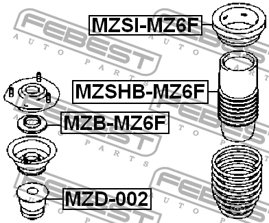 Подшипник опоры амортизатора подвески MZB-MZ6F FEBEST