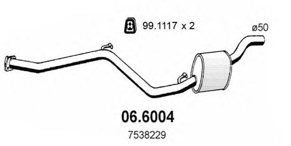 Средний глушитель выхлопных газов 066004 ASSO