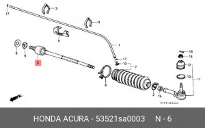 Осевой шарнир, рулевая тяга 53521SA0003 HONDA