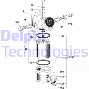 Топливный фильтр 6260B646B DELPHI