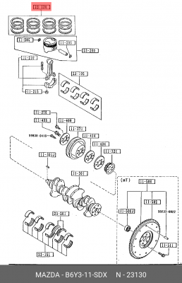 Кольца поршневые B6Y3-11-SDX MAZDA