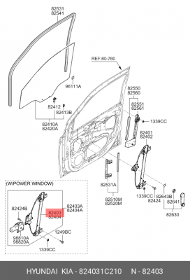 Подъемное устройство для окон 824031C210 HYUNDAI KIA