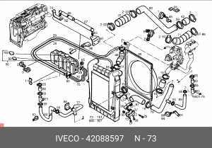 Радиатор, охлаждение двигател 42088597 IVECO