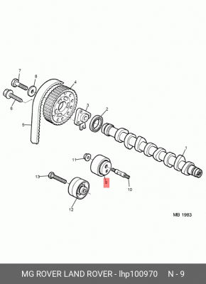Натяжной ролик, ремень ГРМ LHP100970 LAND ROVER
