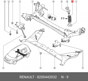 Пружина подвески 8200442032 RENAULT