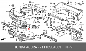 Спойлер - юбка бампера 71110SEA003 HONDA