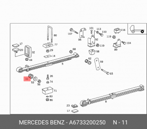 Сайлентблок - втулка рессоры A 673 320 02 50 MERCEDES BENZ