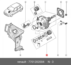 Ремкомплект, регулятор тормозных сил 7701202004 RENAULT