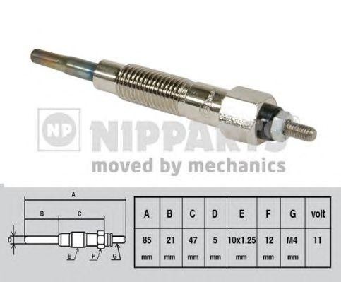 Свеча накаливания J5711025 H B JAKOPARTS NIPPARTS