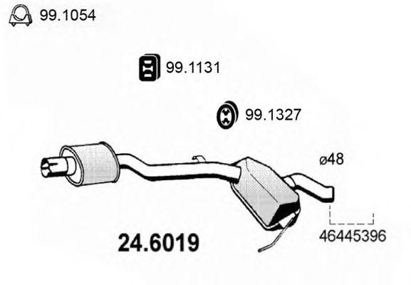 Средний глушитель выхлопных газов 246019 ASSO