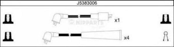 Ккомплект проводов зажигания J5383006 H B JAKOPARTS NIPPARTS
