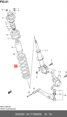 Пружина ходовой части 41111-83E00 SUZUKI