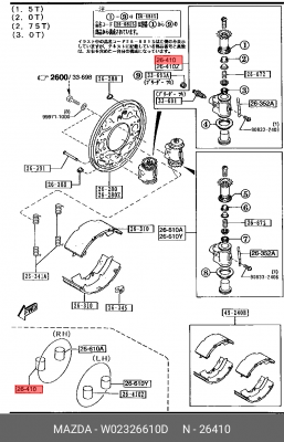 Колесный тормозной цилиндр W02326610D MAZDA