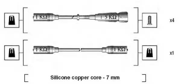 Ккомплект проводов зажигания 941175140755 MAGNETI MARELLI