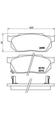 Комплект тормозных колодок, диско P 28 008 BREMBO