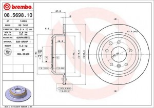 Тормозной диск 08.5698.10 BREMBO
