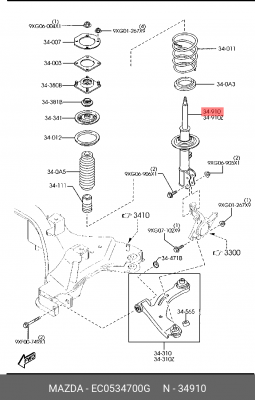 Амортизатор EC05-34-700G MAZDA