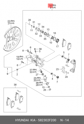 Тормозной суппорт 582302F200 HYUNDAI KIA