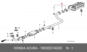 Глушитель выхлопных газов конечный 18030S74G00 HONDA