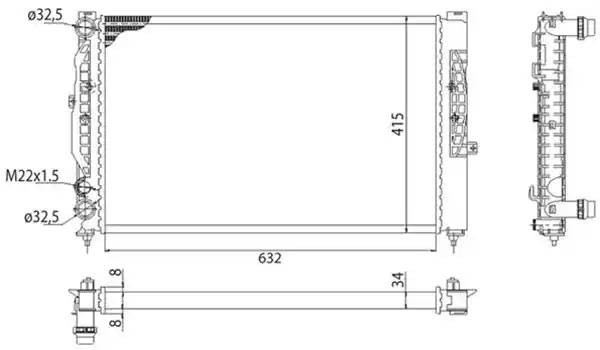 Радиатор охлаждения ДВС 350213712003 MAGNETI MARELLI
