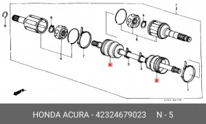 Комплект пылника, приводной вал 42324679023 HONDA
