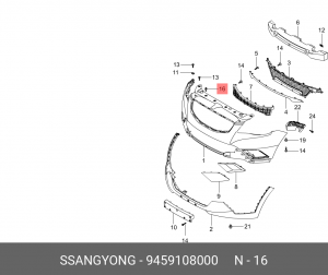 Клипса крепежная 9459108000 SSANG YONG