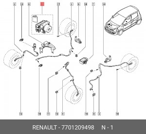 Гидроагрегат, тормозная система 7701209498 RENAULT