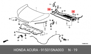 Клипса крепежная 91501SNA003 HONDA