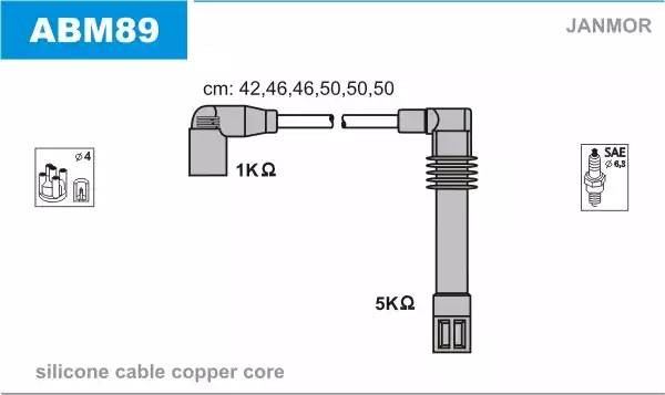 Ккомплект проводов зажигания ABM89 JANMOR