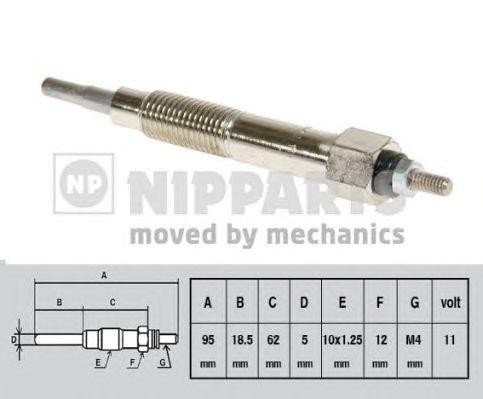 Свеча накаливания J5711016 H B JAKOPARTS NIPPARTS