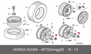 Колпак декоративный колесного диска 44732SMGG00 HONDA