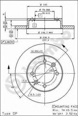 Тормозной диск 08.4480.10 BREMBO