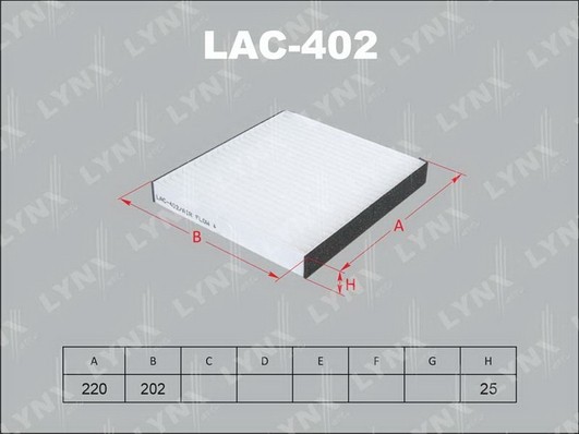 Фильтр салона LAC-402 LYNXAUTO