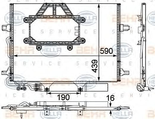 Конденсатор, кондиционер 8FC351303451 HELLA