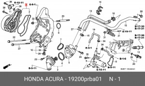 Водяной насос 19200PRBA01 HONDA