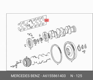 Вкладыши коренные коленвала A 615 586 14 03 MERCEDES BENZ