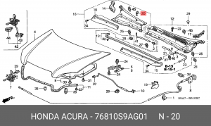 Форсунка стеклоомывателя 76810S9AG01 HONDA